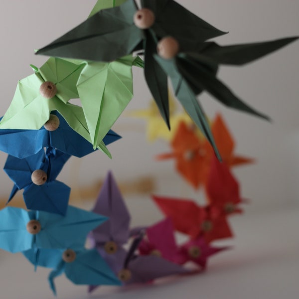 Mobile grues japonaises en origami