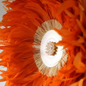 Jujuhat rooster feathers and cowrie shells
