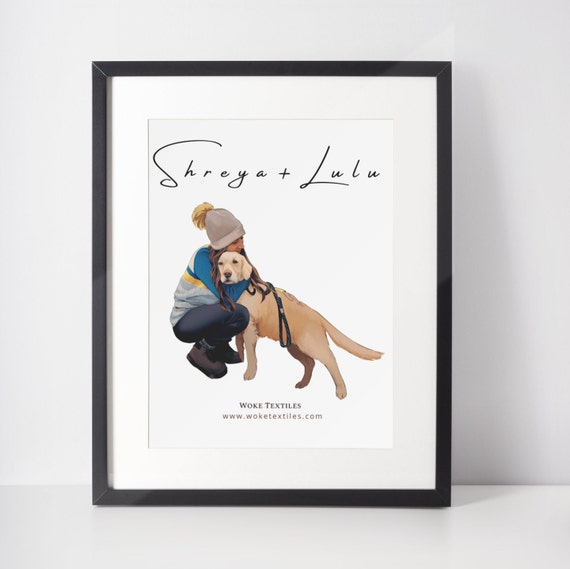 Par de impresión un par de impresión de la familia Perro Gato Personalizado retrato Personalizado parejas