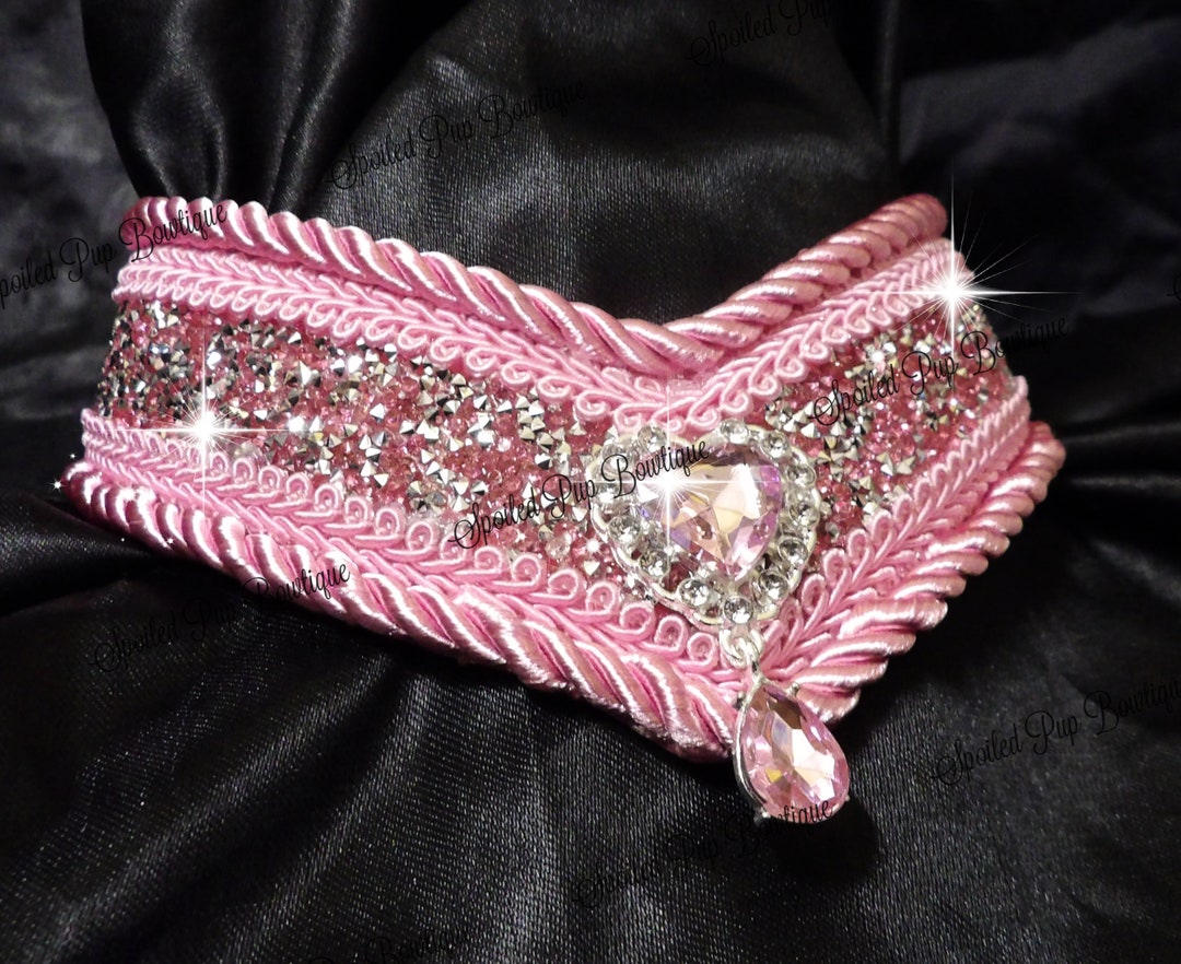 Pink Heart Rhinestone V Collar - Etsy