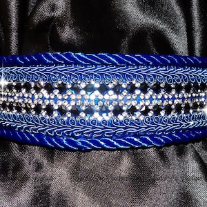 Blue Diamonds Rhinestone Collar