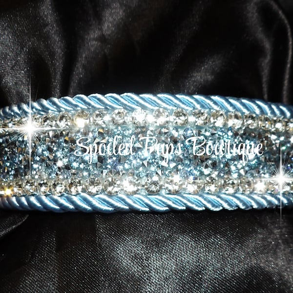 Pastel Blue Rhinestone Collar