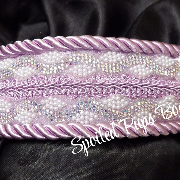 Lavender Rhinestone and Pearls Collar