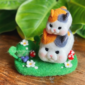 Final Fantasy XIV Fat Cat Minion Wool Plushie / FFXIV Handmade Fat Cat Decoration Figure