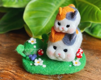 Final Fantasy XIV Fat Cat Minion Wool Plushie / FFXIV Handmade Fat Cat Decoration Figure