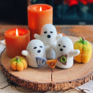 Halloween Ghost decor / Handmade Cute Ghost Felt Wool Plushie Decoration