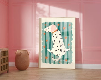 Dalmation Print / kids dog illustration / Nursery Art / Kids Room / Art / Print / Gifts for Her / kids / dog poster / Colour Pop / Bright