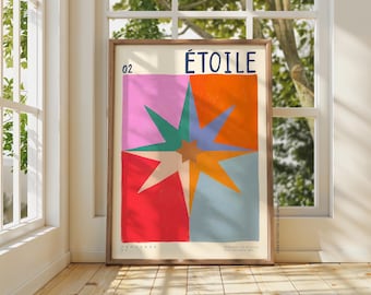 Summer Star Art Print: Colourful Hand-Drawn Maximalist Gallery Wall Art