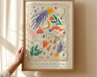 Child of The Universe Print: Colorful Kids Room Art