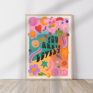 You Are So Lovely / Children’s Wall Art / Kids Prints / children’s Prints / Nursery / happy Print / play room / Wall Art / Kids Room / happy