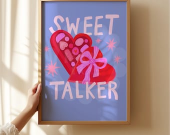 Sweet Talker Art Print: Heart Chocolate, KateFoxDesign