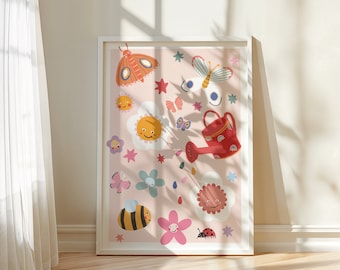 Gartenkinder Poster: Bunte Gartenkunst