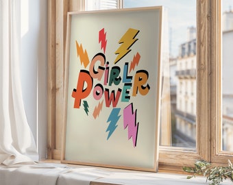 Girl Power Print | Feminist Art, Kids Room Decor