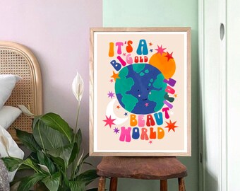 Planet Earth Art Print: Colorful Kids Room Decor