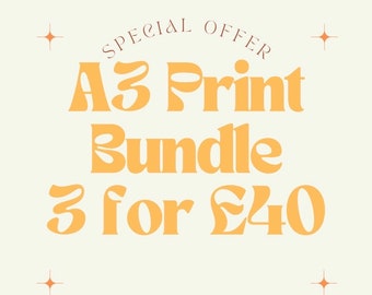 Bundle Offer, Print Bundle, Vintage Wall Art, Posters, Colourful Wall Art Deal, Sale, Gallery Wall Deals, Special Offer on Prints,