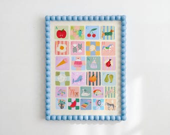 Pastel Kids A-Z Print: Rainbow ABC Nursery Art