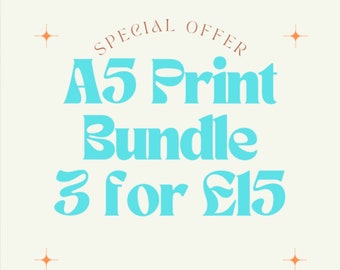 Bundle Offer, Print Bundle, Vintage Wall Art, Posters, Colourful Wall Art Deal, Sale, Gallery Wall Deals, Special Offer on Prints,