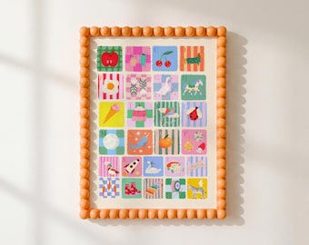 Sunshine Kids Numbers Art Print: Rainbow Nursery Decor