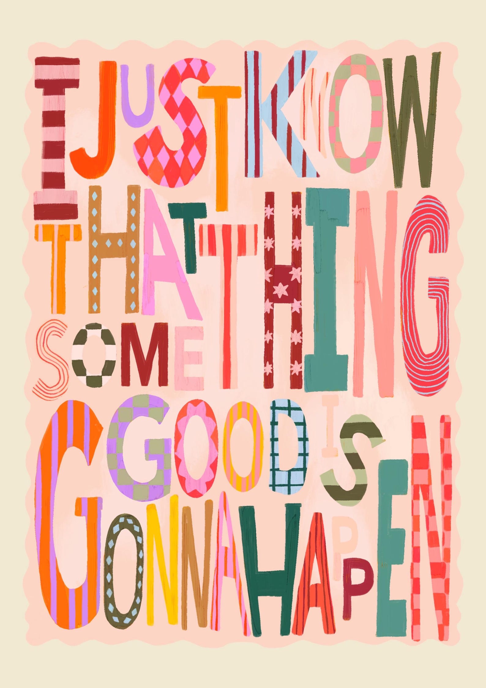 Something Good Print: Colorful Typography, Positivity Wall Art - Etsy