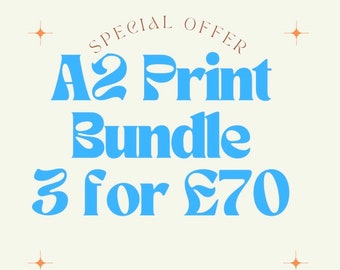 Bundle Offer, Print Bundle, Vintage Wall Art, Posters, Colourful Wall Art Deal, Sale, Gallery Wall Deals, Special Offer on Prints,