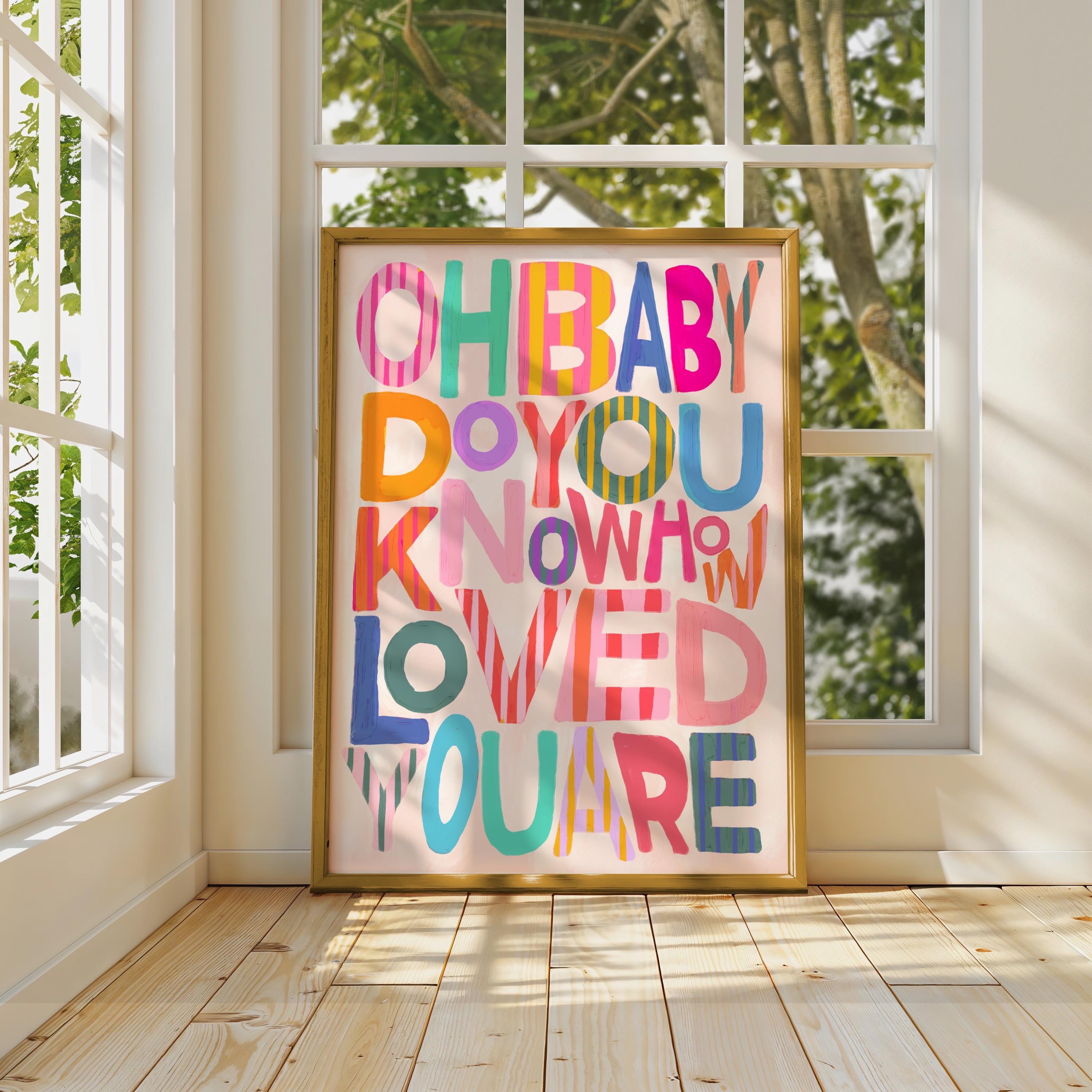 Oh Baby Print: Colorful Typography, Positivity Wall Art - Etsy