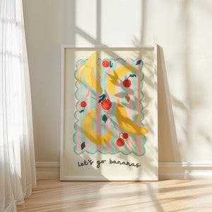 Let’s Go Bananas, Children’s Wall Art, Kids Cute Art, Sweet Nursery Picture, Cute Print, Playroom, Kids Room Art, Banana Art,