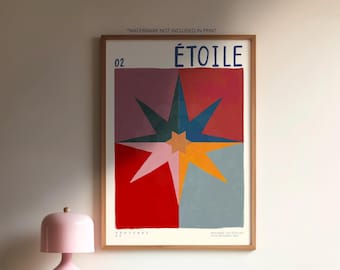 Autumn Star Art Print: Colourful Hand-Drawn Modern Wall Art