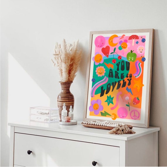 You Are So Lovely / Children’s Wall Art / Kids Prints / children’s Prints / Nursery / happy Print / play room / Wall Art / Kids Room / happy