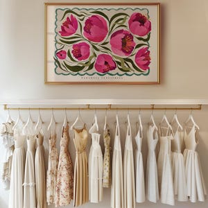 Summer Peony Art Print: Katefoxdesign Colorful Floral Wall Art ...