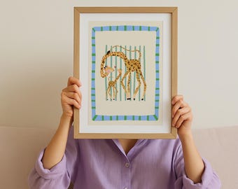 Gerald Giraffe Print: Whimsical Nursery Art, Kids Room Decor