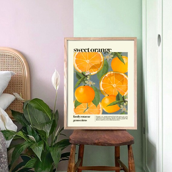 Sweet Orange Print: Botanical Still Life Wall Art - Etsy