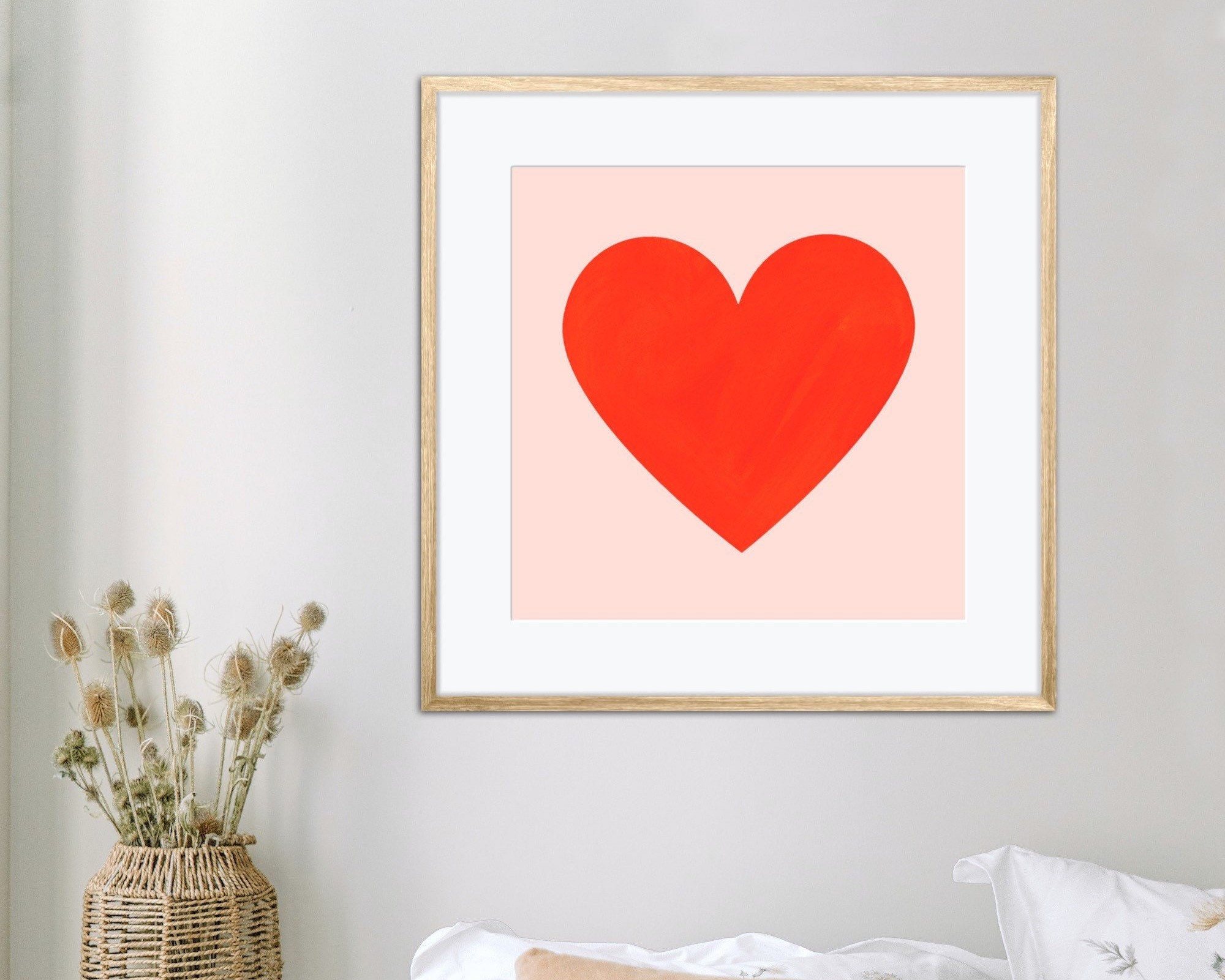 Red Heart Personalised Fine Art Print – Roomytown