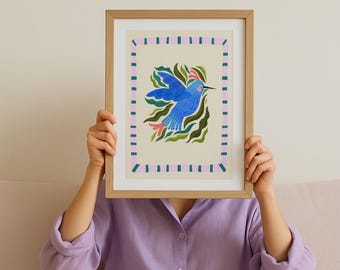 Stechpalme Kolibri Poster: Bunte Dschungel Kunst