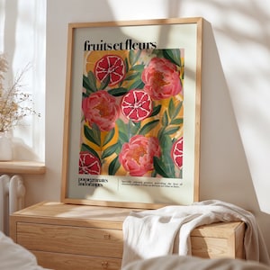 Fruits et Fleurs / Print / Fruit Print / Still Life / Summer Print / French Print / Fruit / Wall Art / Tropical Print / Botanical Print /