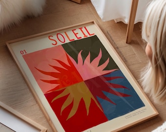 Autumn Sun Art Print: Colourful Hand-Drawn Modern Wall Art