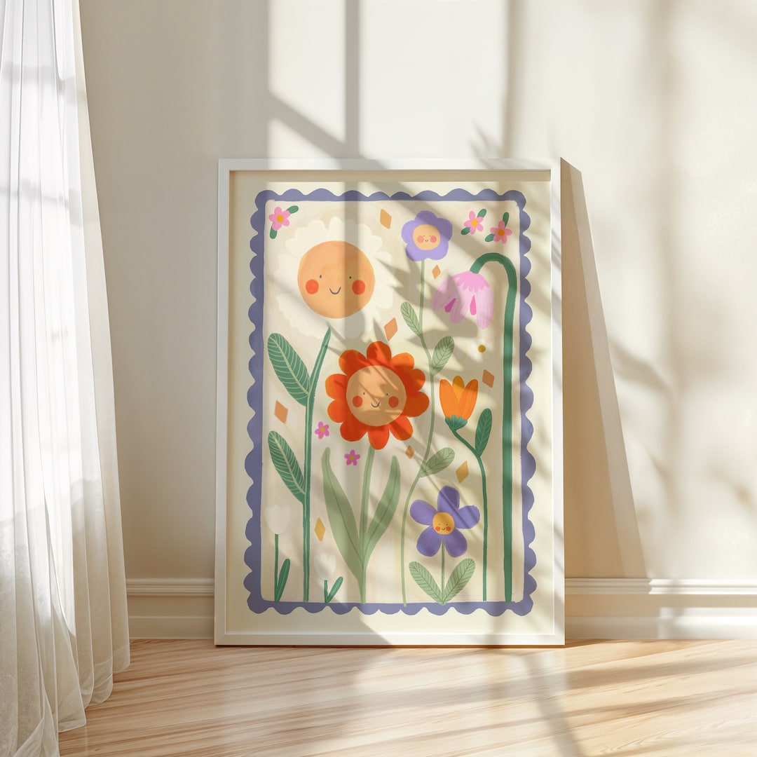 Spring Day / Flower Illustration / Eco / Nursery Art / Kids Room / Art ...