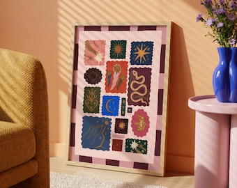 Celestial Illustration: Colour Pop Nursery Art Print