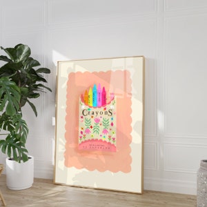 Crayons de couleur, crayons de couleur arc-en-ciel, impressions d'art pour enfants, impression d'art pour enfants, affiche arc-en-ciel colorée, inspiration enfant, art mural pour enfants A4, A3,