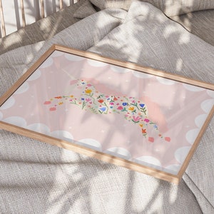 Colorful Floral Unicorn Print: Kids Room Wall Art - Etsy