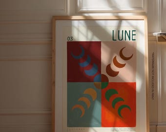 Autumn Moon Art Print: Quirky Hand-Drawn Celestial Gallery Wall Art