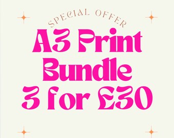 Bundle Offer, Print Bundle, Vintage Wall Art, Posters, Colourful Wall Art Deal, Sale, Gallery Wall Deals, Special Offer on Prints,