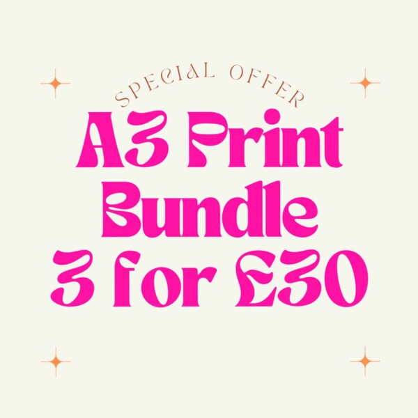 Bundle Offer, Print Bundle, Vintage Wall Art, Posters, Colourful Wall Art Deal, Sale, Gallery Wall Deals, Special Offer on Prints,