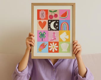 Fun Times Art Print: Colourful Handrawn Kids Illustration, Bedroom, Colourful