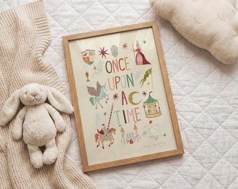 Es war einmal: Farbenfrohe Typografie-Wandkunst