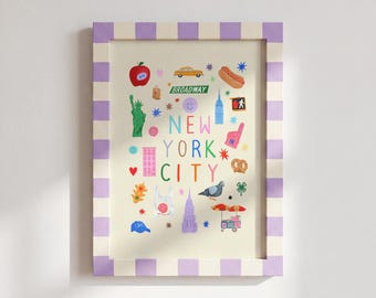 New York City: Colorful Typography Wall Art