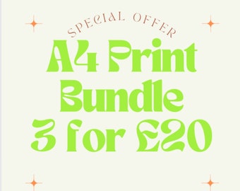 Bundle Offer, Print Bundle, Vintage Wall Art, Posters, Colourful Wall Art Deal, Sale, Gallery Wall Deals, Special Offer on Prints,