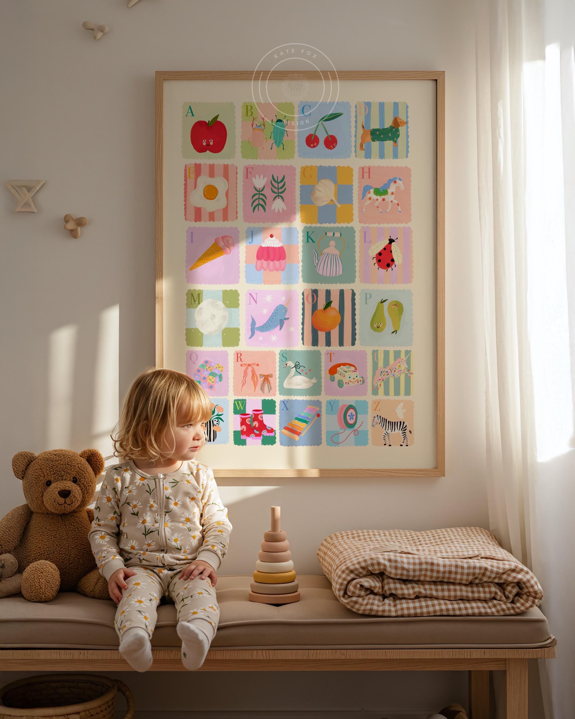Pastel Kids A-Z Print: Rainbow ABC Nursery Art - Etsy