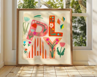 PLAY Print, Playroom Art, Kids Art Prints, Gallery Art Print, Cute Kids Art, Playroom,  Kids Wall Art, Kids, Gifts for Kids, Play Room, Kids