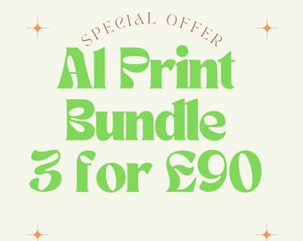 Bundle Offer, Print Bundle, Vintage Wall Art, Posters, Colourful Wall Art Deal, Sale, Gallery Wall Deals, Special Offer on Prints,