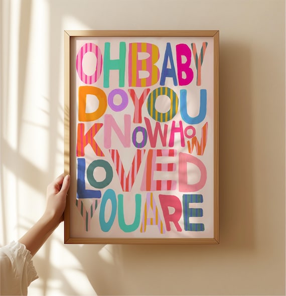 Oh Baby Print: Colorful Typography, Positivity Wall Art - Etsy